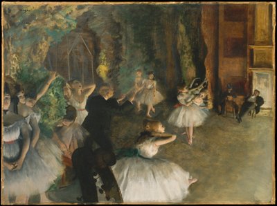 Zkouška baletu na jevišti od Edgar Degas