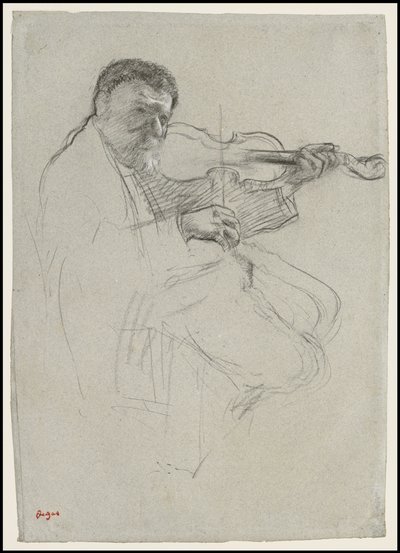 Houslista, Studie pro "The Rehearsal", c.1879 od Edgar Degas