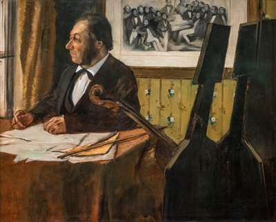 Violoncellista Louis-Marie Pilet. Kolem 1868-1869. Olej na plátně. od Edgar Degas