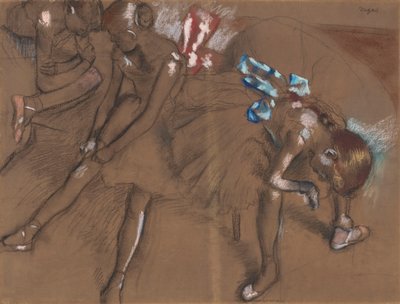 Tři tanečníci odpočívající, kolem roku 1880 od Edgar Degas