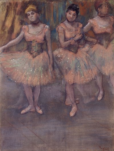 Tři tanečníci před praxí, kolem roku 1880 od Edgar Degas