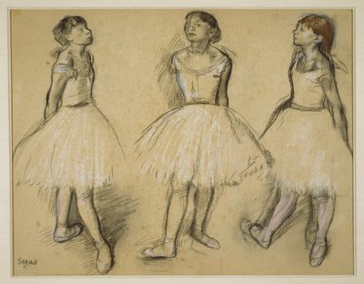 Tři studie tanečníka ve čtvrté poloze od Edgar Degas