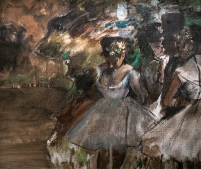Tři tanečníci v zákulisí. 1880-1885. Olej na plátně. od Edgar Degas