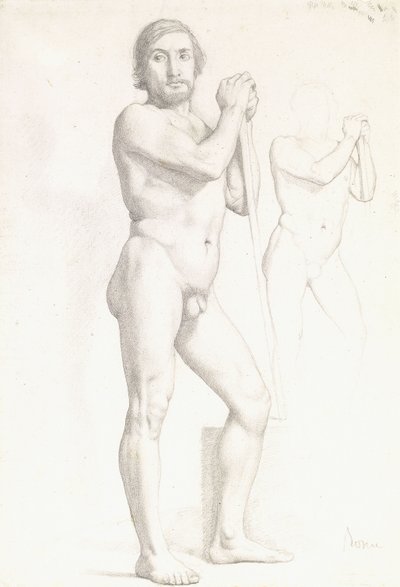 Dvě akademické studie člověka, c.1856 od Edgar Degas