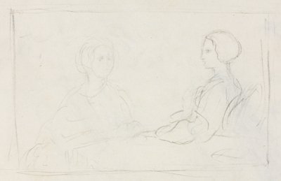 Dvě sedící ženy verso, 1856-1860. od Edgar Degas