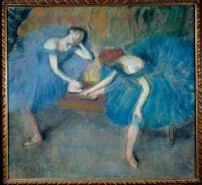 Dva tanečníci v klidu Pastel na belgickém papíře od Edgara Degase (1834-1917). 1898 ne. 0,92x1,03 m Paříž, musee d