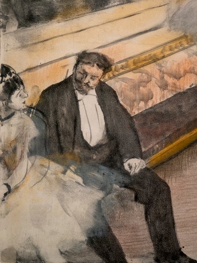 Dva muži a dva tanečníci (detail). Kolem 1876-1877. Pastel na monotypu. od Edgar Degas