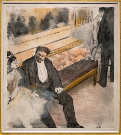 Dva muži a dva tanečníci. Kolem 1876-1877. Pastel na monotypu. od Edgar Degas