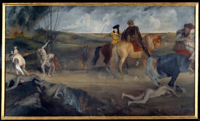 Válečná scéna ve středověku Malba Edgara Degase (1834-1917) 1861 Sun. 0,85x1,47 m Paříž, musee d