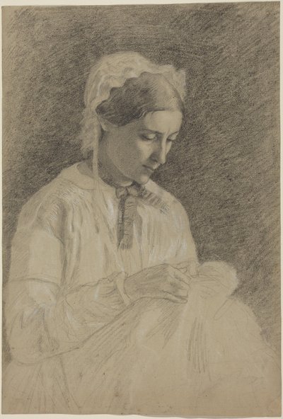 Vyšívající žena od Edgar Degas