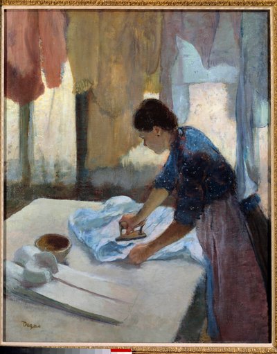 Žena žehlení proti světlu od Edgar Degas