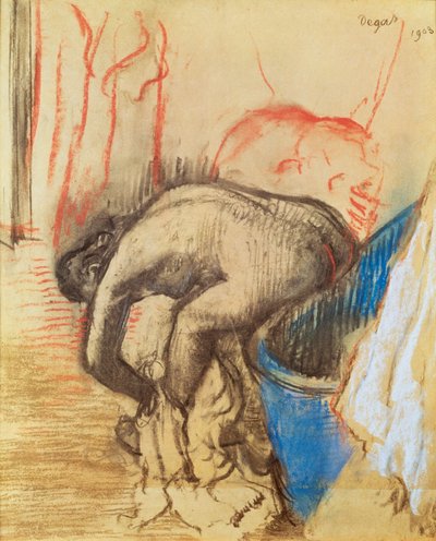 Žena suší levou nohu od Edgar Degas
