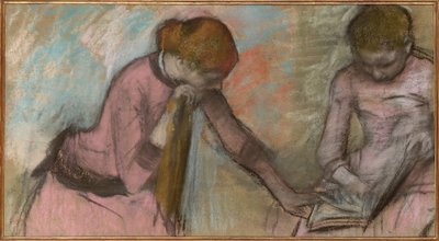 Mladé dívky při pohledu na album, kolem roku 1884 (pastel na papíře položeném na kartě) od Edgar Degas