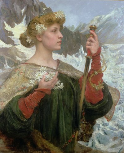 Edelweiss (olej na desce) od Edgar Maxence