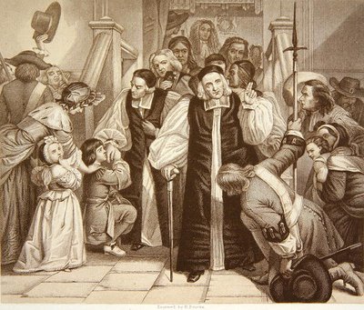 Propuštění sedmi biskupů po jejich soudu ve Westminster Hall, 29. června 1688, vyryto H.Bournem (rytina) od Edgar Melville (after) Ward