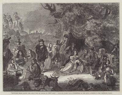 Highgate Fields během velkého požáru Londýna v roce 1666 od Edgar Melville Ward
