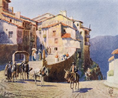 Severní Španělsko: Bejar, přístup k městu (barva lito) od Edgar T. A. Wigram