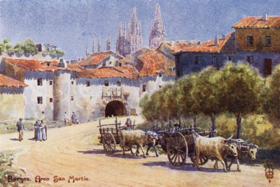 Severní Španělsko: Burgos, Arco San Martin (barevné lito) od Edgar T. A. Wigram