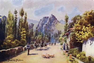 Severní Španělsko: V průsmyku Pajares, poblíž Pola de Gordon (barevné lito) od Edgar T. A. Wigram