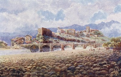 Severní Španělsko: San Vicente de la Barquera (litho barva) od Edgar T. A. Wigram