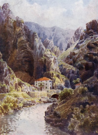 Severní Španělsko: soutěska Deva, Urdon (barevná lito) od Edgar T. A. Wigram