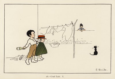 Cruel Lads I (barva lito) od Edith Farmiloe