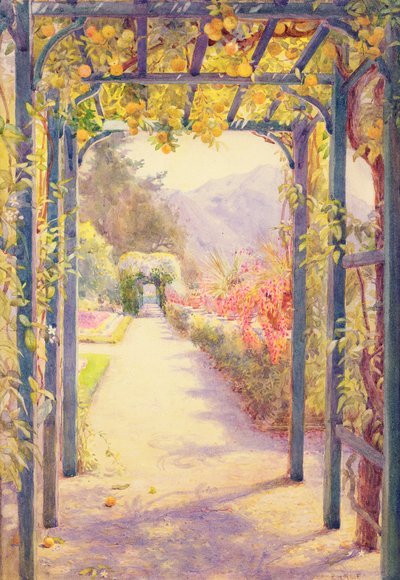 Italská pergola (akvarel na papíře) od Edith Helena Adie
