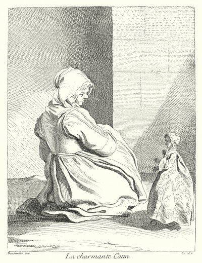 The Charming Prostitute (rytina) od Edmé (after) Bouchardon