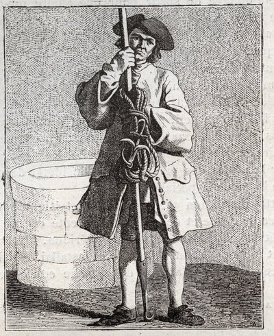 Čistič studní - Pepetit metier de Paris (Studie provedené v nižších lidech neboli Cris of Paris) - rytina Edma Bouchardona (1698-1762) od Edmé Bouchardon