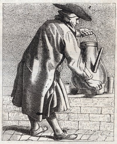 Obchodník s kávou - Pepetit metier de Paris (Studie provedené v Nižších lidech neboli Cris of Paris) - rytina Edma Bouchardona (1698-1762) od Edmé Bouchardon