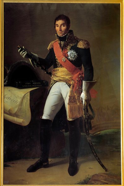 Portrét na nohou Andre Massena, vévoda z Rivoli (1756-1817), princ z Esslingu, Marechal empírového malířství Edme Adolphe Fontaine (1814-1878) 19. století Sun. 2,15x1,4m od Edme Adolphe Fontaine