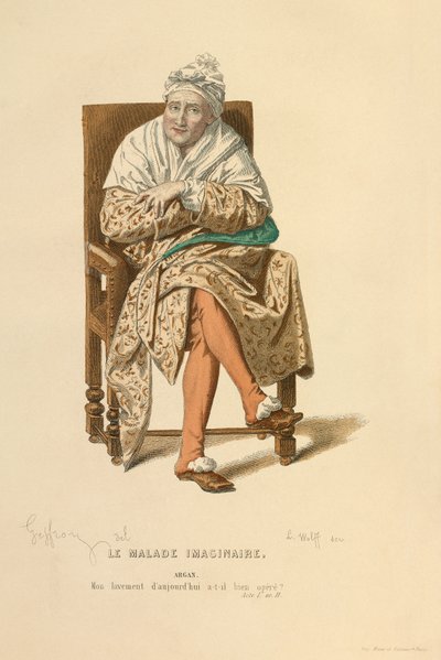 Kostým pro roli Argana, asi 1868 (rytina) od Edmond Aime Florentin Geffroy