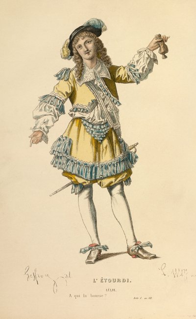 Kostým pro roli Lelie, asi 1868 (rytina) od Edmond Aime Florentin Geffroy