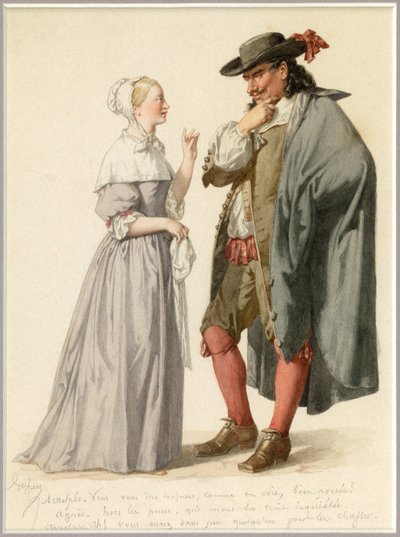Portrét Agnes a Arnolfa, asi 1870 (akvarel) od Edmond Aime Florentin Geffroy