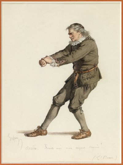 Portrét Harpagona, asi 1870 (akvarel) od Edmond Aime Florentin Geffroy