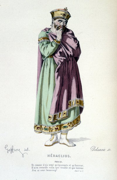 Postava Phoka v tragédii Heraclius - plné divadlo: (Sbírka her Corneille) kresba Geffroy, rytina Delanoix - ed. Laplace, Sanchez et Cie, Paříž 1884 od Edmond Aime Florentin Geffroy