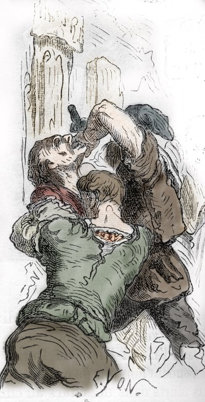 Černá smrt: zabíjení Židů, 1348, ilustrace z „Histoire-populaire-de-France“ od Charlese Lahure, 1866 od Edmond Charles Yon