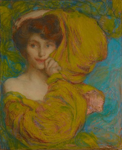 Mladá žena se žlutým šátkem, c. 1900. od Edmond François Aman Jean