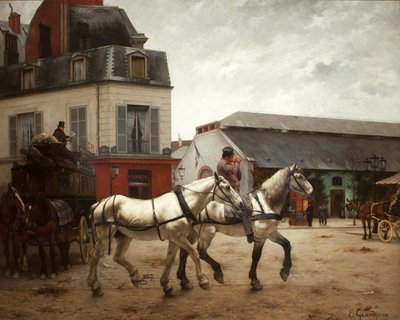 Autobusová zastávka na Place de Passy od Edmond Georges Grandjean