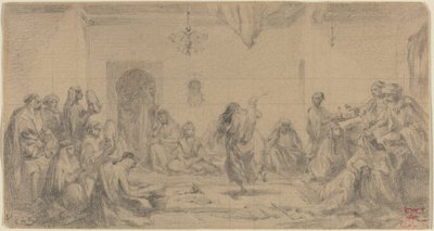 Interiér s tanečnicí od Edmond Hédouin