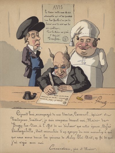 Starosta píše oznámení (barva lito) od Edmond Lavrate