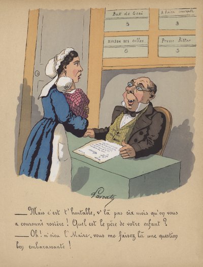 Matka registrující své dítě na radnici (barva lito) od Edmond Lavrate