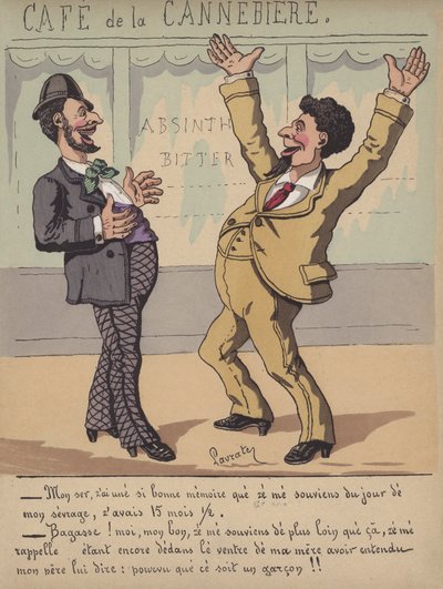 Rozhovor mimo kavárnu (barevné litho) od Edmond Lavrate