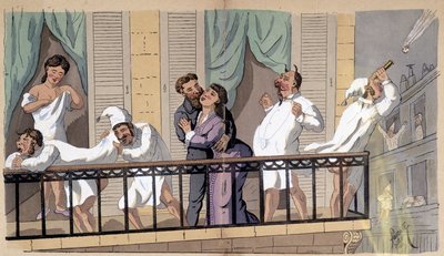 Noci jsou tak horké! - sociální karikatura od Lavrate od Edmond Lavrate