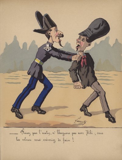 Policista zatýká zloděje (barva litho) od Edmond Lavrate