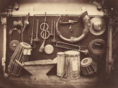 Zátiší s hudebními nástroji,c. 1863 (foto) od Edmond Lebel