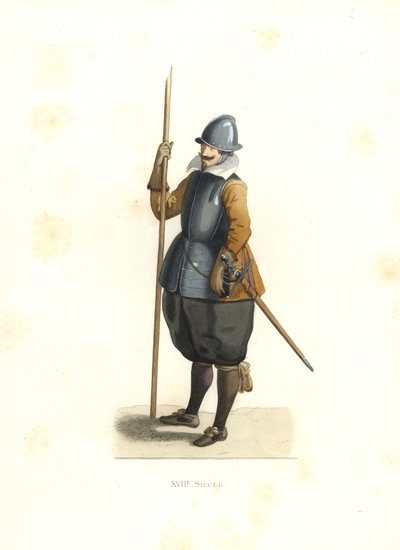 Pikeman, francouzské Flandry od Edmond Lechevallier Chevignard