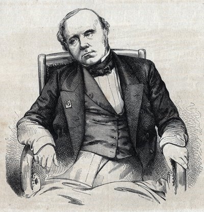 Portrét Augustina Thierryho (1795-1856), francouzského historika. Rytina od Chevignarda v „“Le Magasin Picturesque““ od Edmond Lechevallier Chevignard
