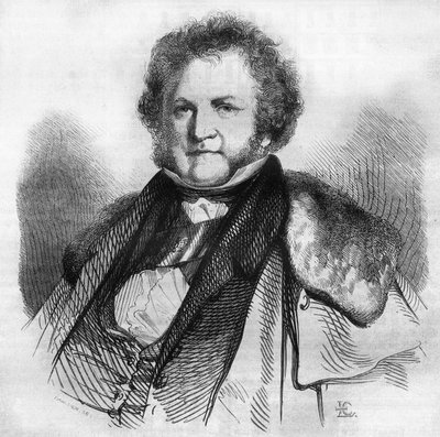 Portrét Jeana Jacquese Sellona (1782-1839), švýcarského filantropa, pacifisty a politika, zastánce zrušení otroctví a trestu smrti. Rytina od Chevignarda v „“Le Magasin Picturesque““ od Edmond Lechevallier Chevignard