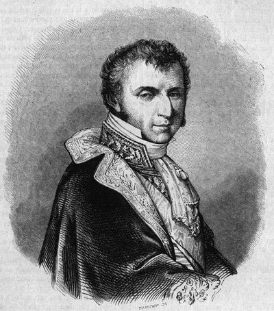 Portrét Nicolase Francoise Molliena (1758-1850), francouzského politika. Rytina od Chevignarda v „“The Picturesque Store““ od Edmond Lechevallier Chevignard